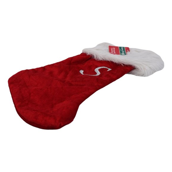 Merry Brite Red and White Monogram "J" Stocking - 20 inches - Picture 3 of 4